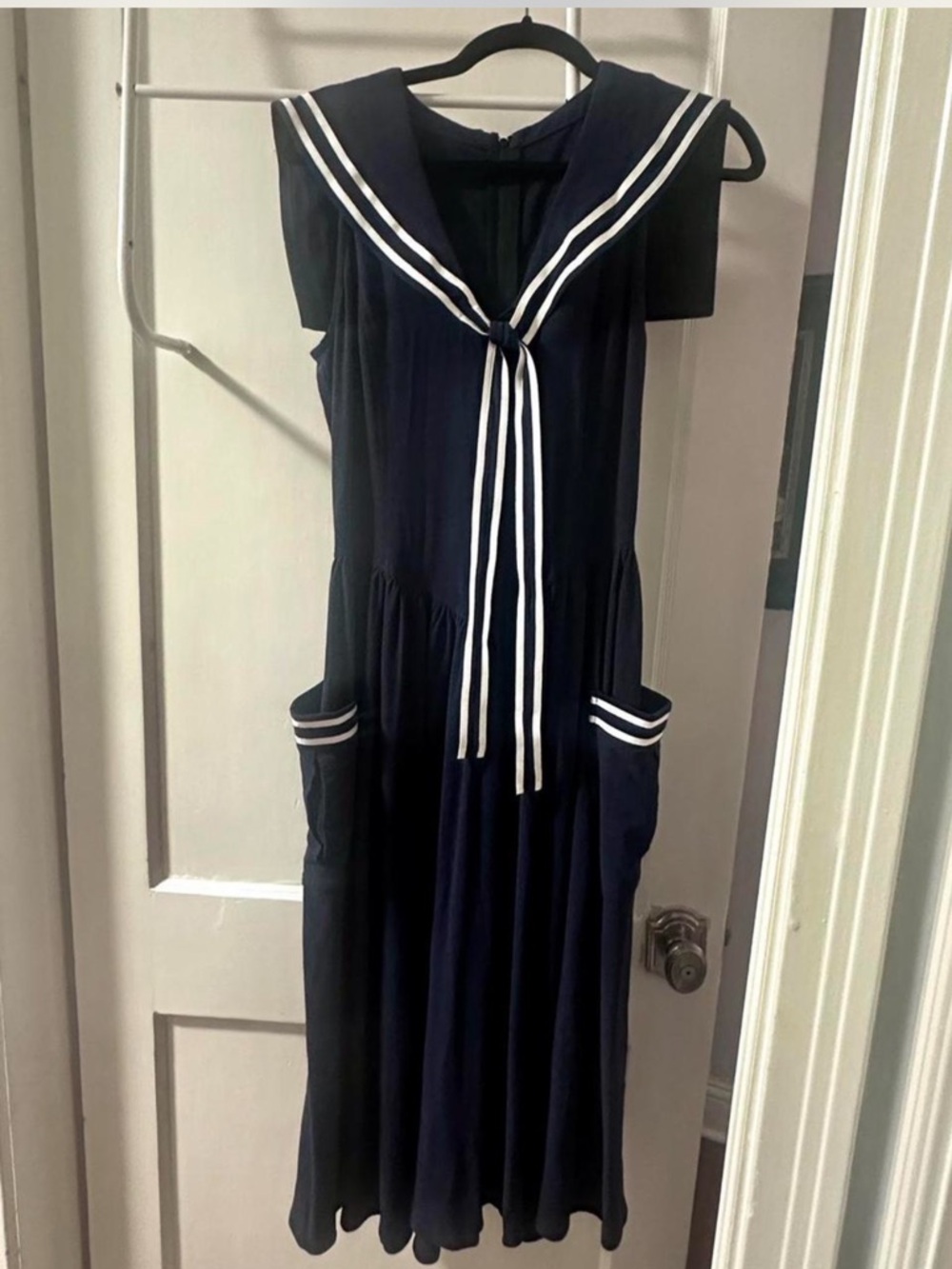 SMALL Fashion Brand Company Navy Sailor Midi dress